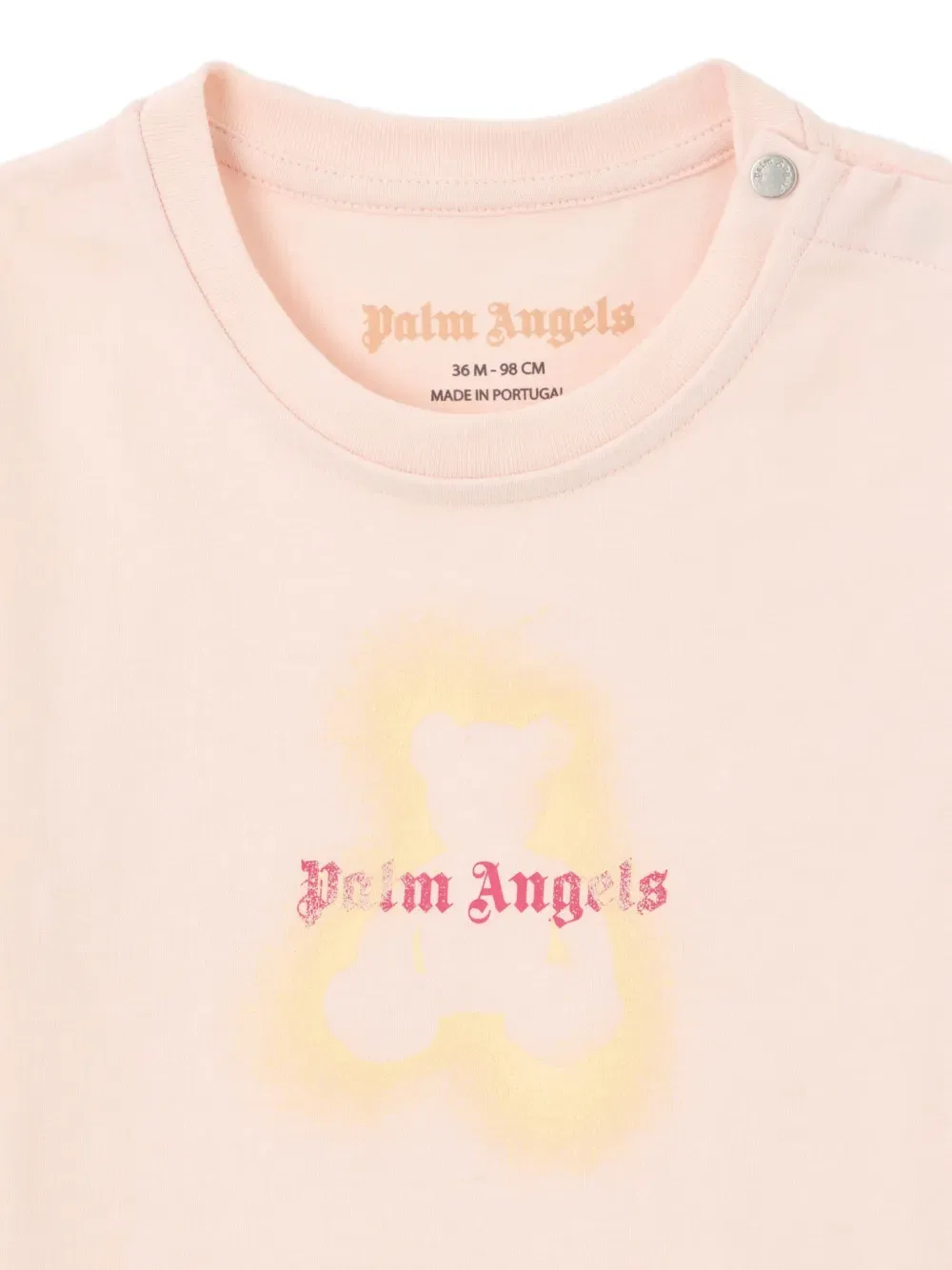 Футболка с эффектом брызг медведя Palm Angels Kids, розовый — фото 3