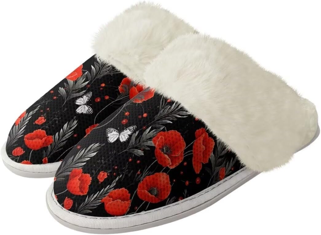 

Женские пушистые тапочки xixirimido с искусственным мехом, мужские противоскользящие домашние тапочки для дома и улицы, красный