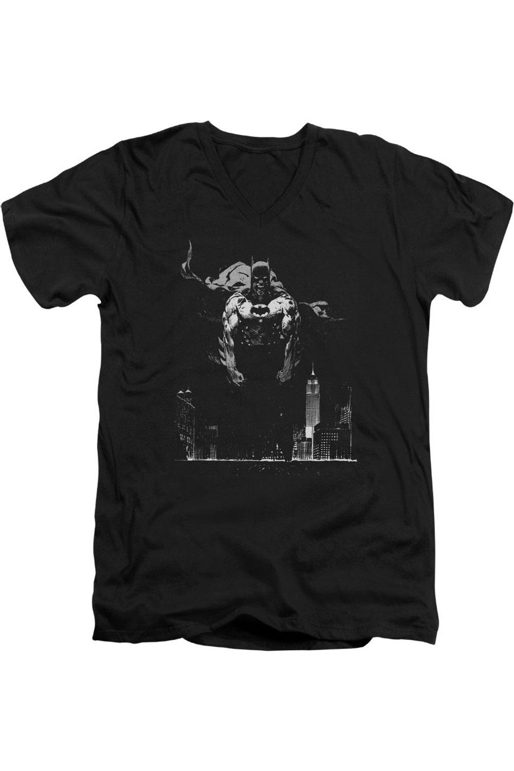 

Футболка Batman Dirty City с коротким рукавом и V-образным вырезом для взрослых Gildan, черный