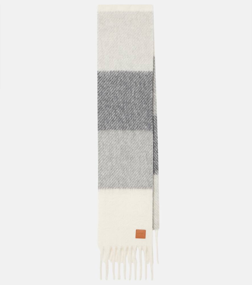 

Шарф из смеси альпаки и шерсти Loewe, Grey/White