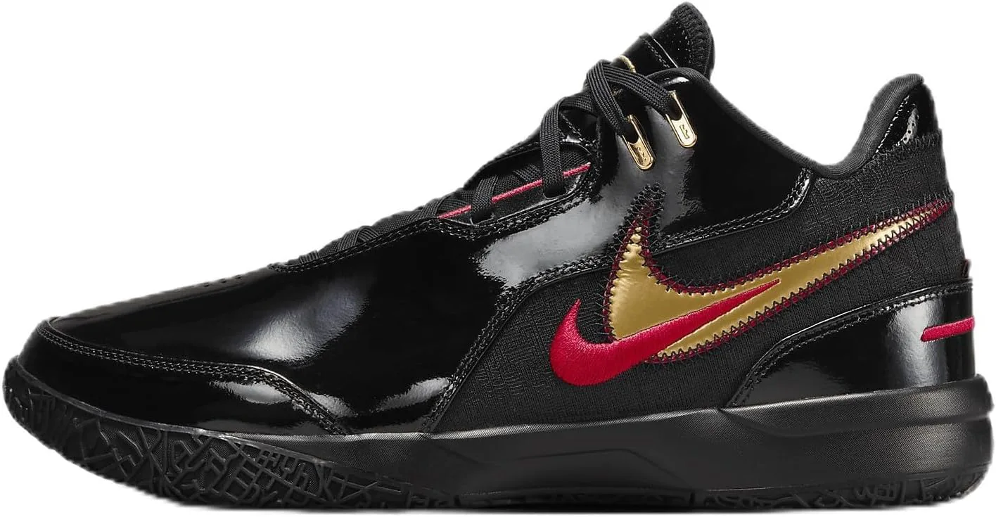 Мужские баскетбольные кроссовки Nike Lebron NXXT Gen AMPD, черный/красный/металлик золотой