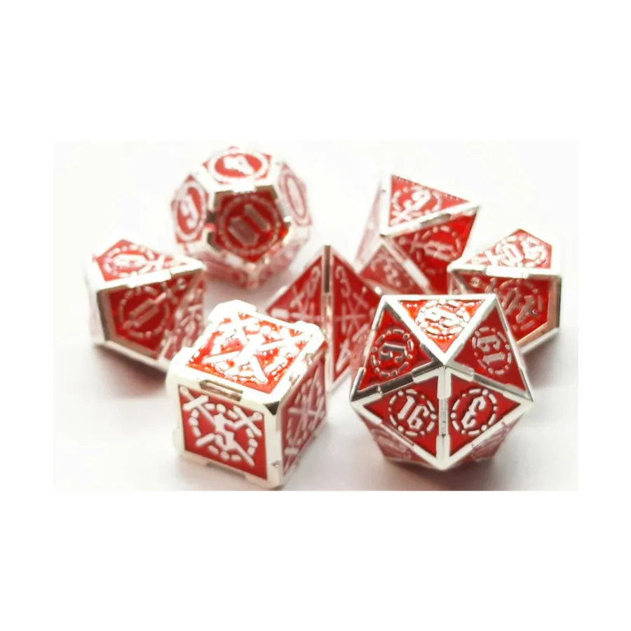 

Набор Poly — красный с серебром (7), Metal Dice - Knights of the Round Table