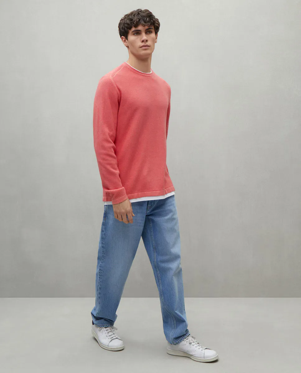 

Мужской свитер с вырезом и вырезом Easy Wear, коралловый
