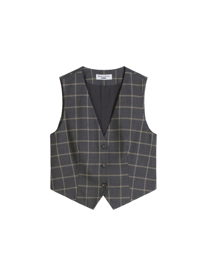 

Marc O'Polo DENIM Клетчатый жилет стандартного размера, темно-серый