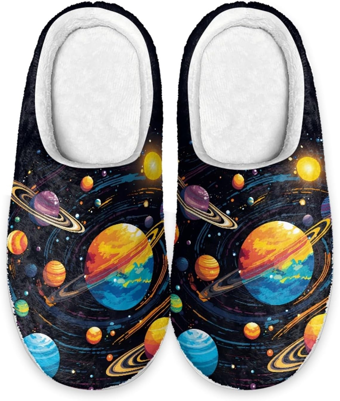 

Тапочки для дома Forchrinse с американским флагом для мужчин и женщин, мягкие и комфортные, теплые тапочки на осень и зиму, легкие, на скользящей подошве, Galaxy Planet Space