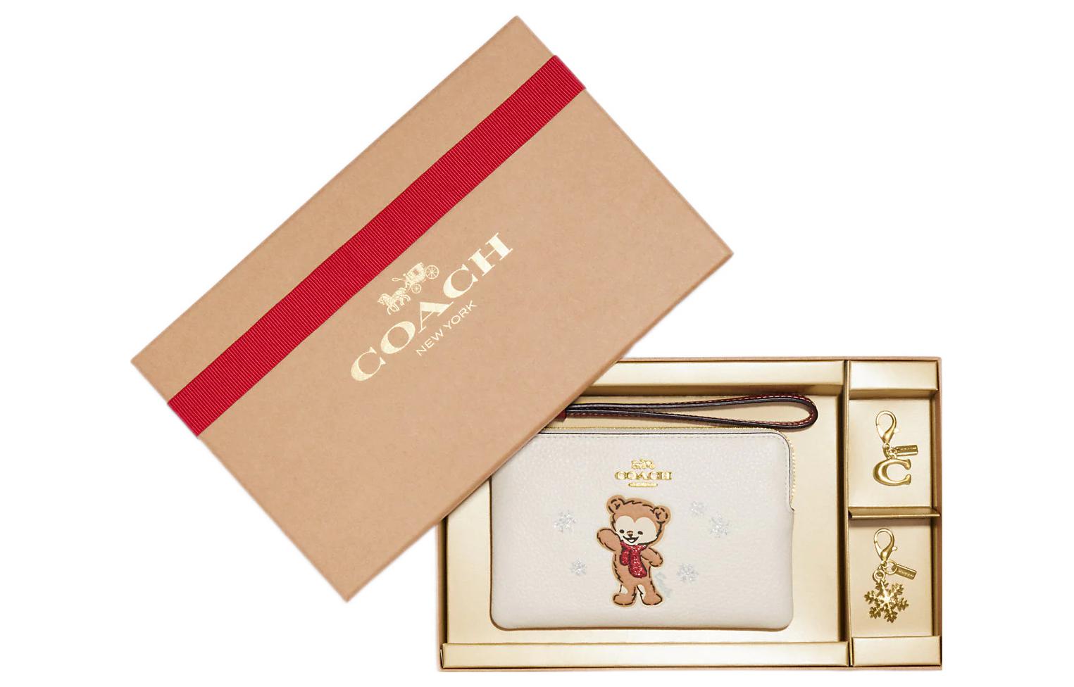 

Кошелек-клатч Coach на молнии сбоку из зерненой кожи для женщин, цвет мел белый