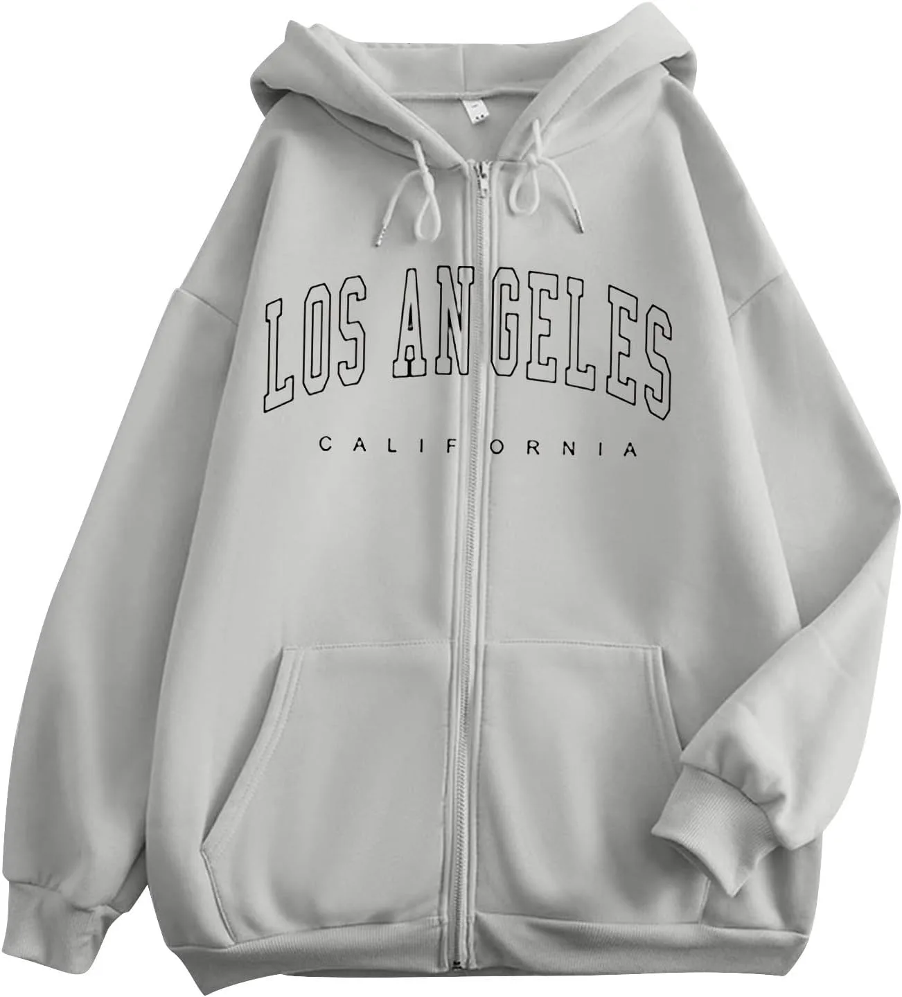 Толстовка с капюшоном на молнии для женщин Los Angeles, модная худи на молнии, длинный рукав, пуловер с карманами Generic, Gy1