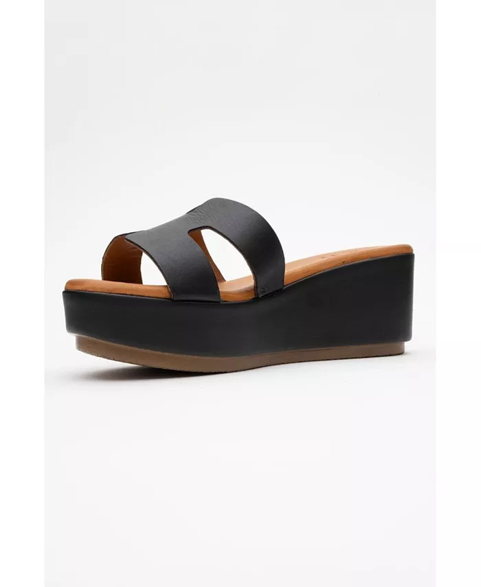 Сандалии Lia Leather на платформе (женские) Forever & Always Shoes, черный — фото 4