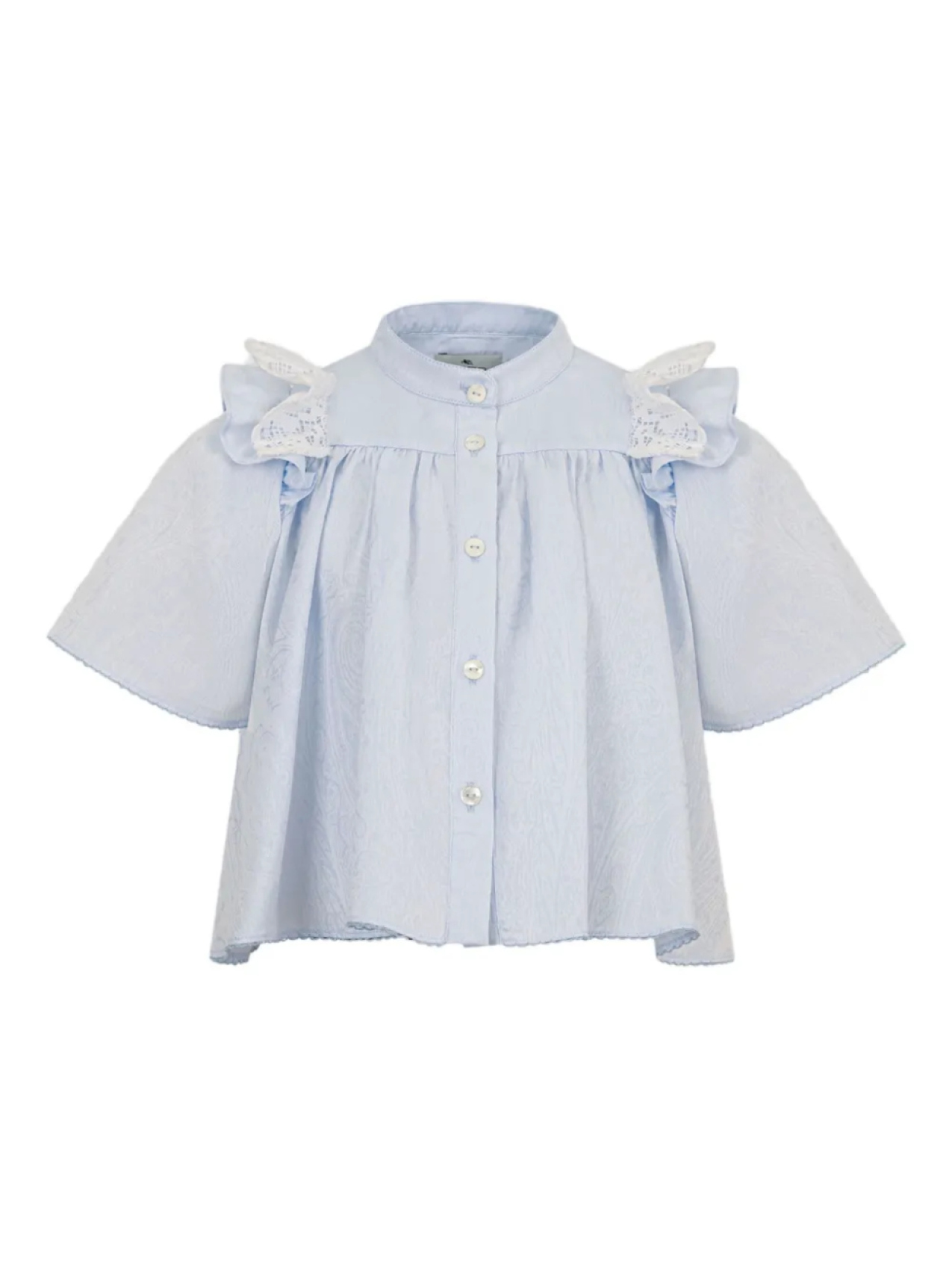 

Рубашка из хлопка с узором пейсли и жаккардом ETRO KIDS, синий