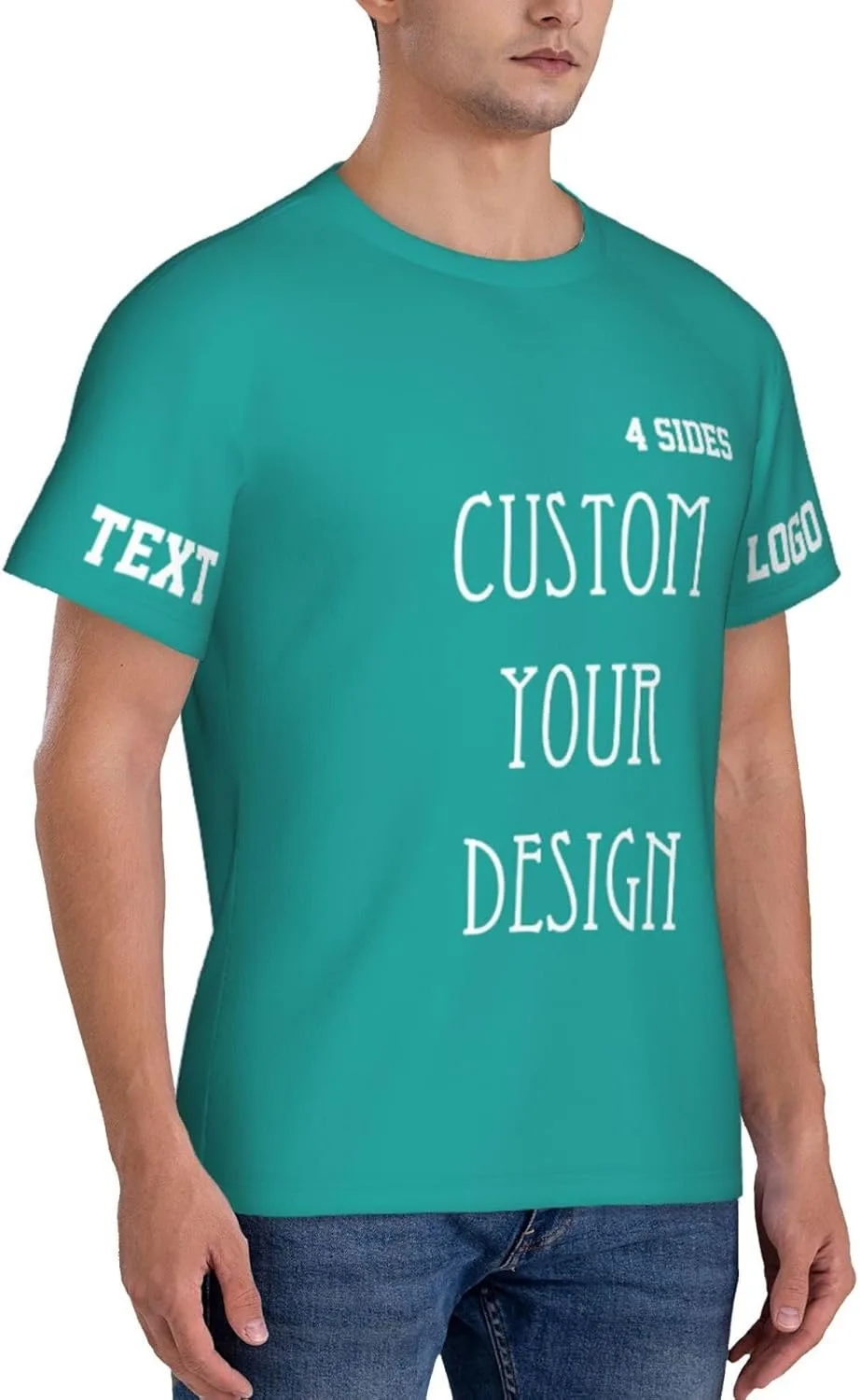 Футболка Custom T Shirts 4-Side Printable с логотипом — фото 4