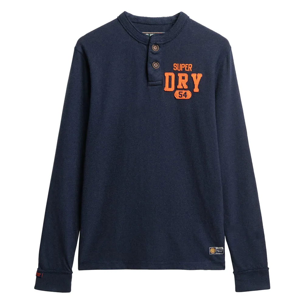

Футболка Superdry Vintage Athletic Grandad long sleeve, синий