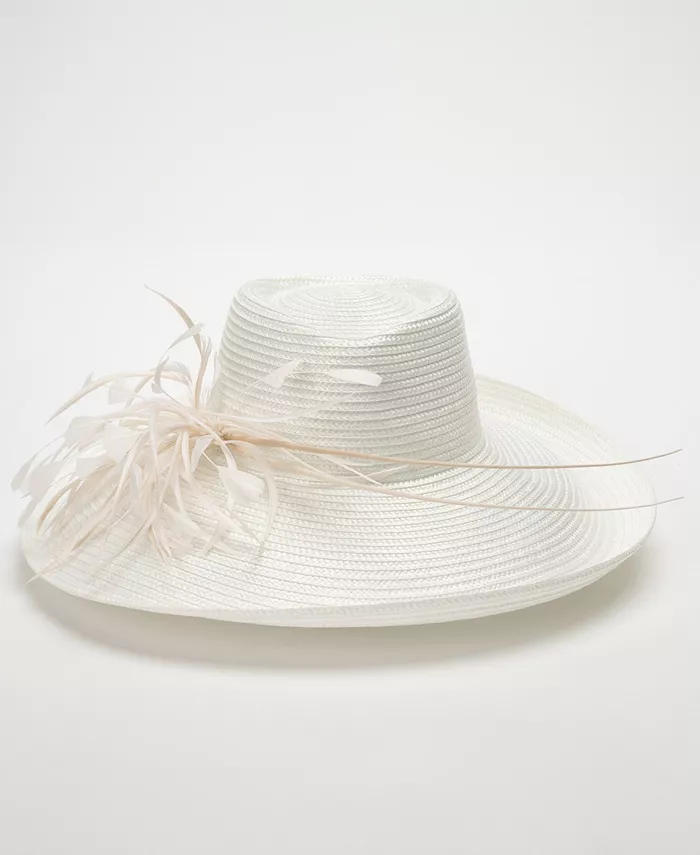 

Большая романтичная нарядная шляпа с профилем August Hats, белый