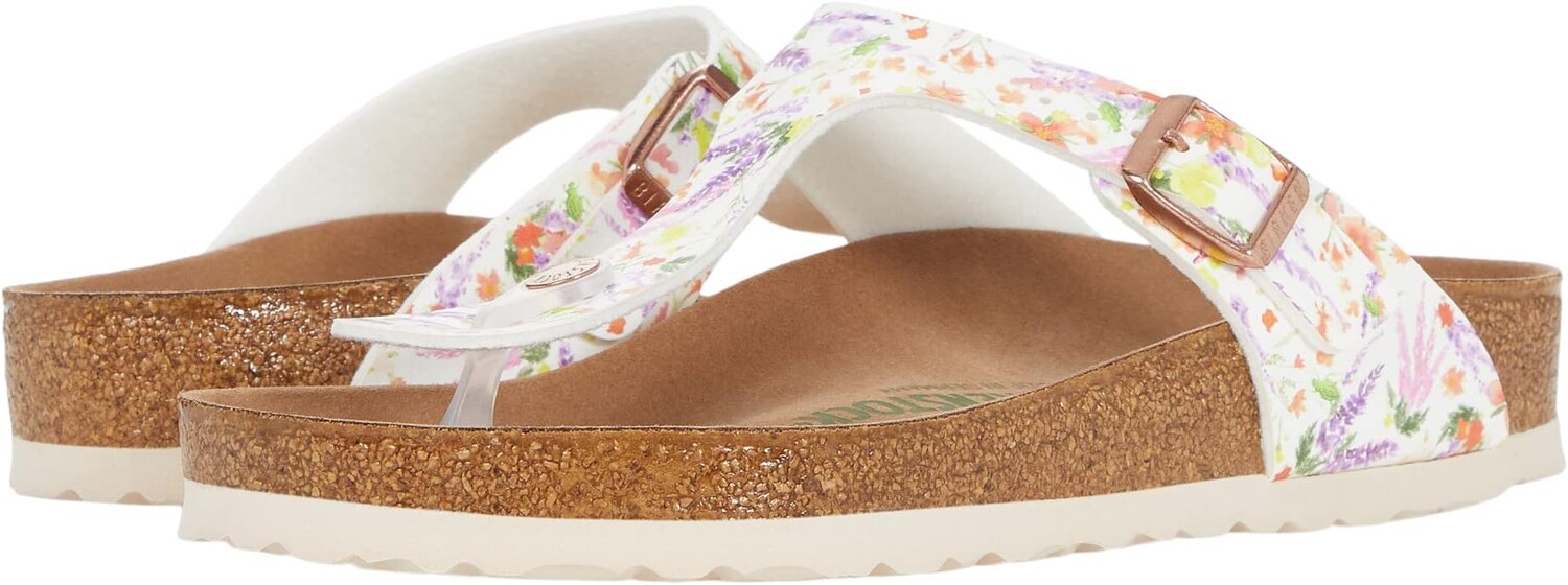 

Сандалии Birkenstock Gizeh Vegan, цвет Summer Floral Light Rose Birko-Flor