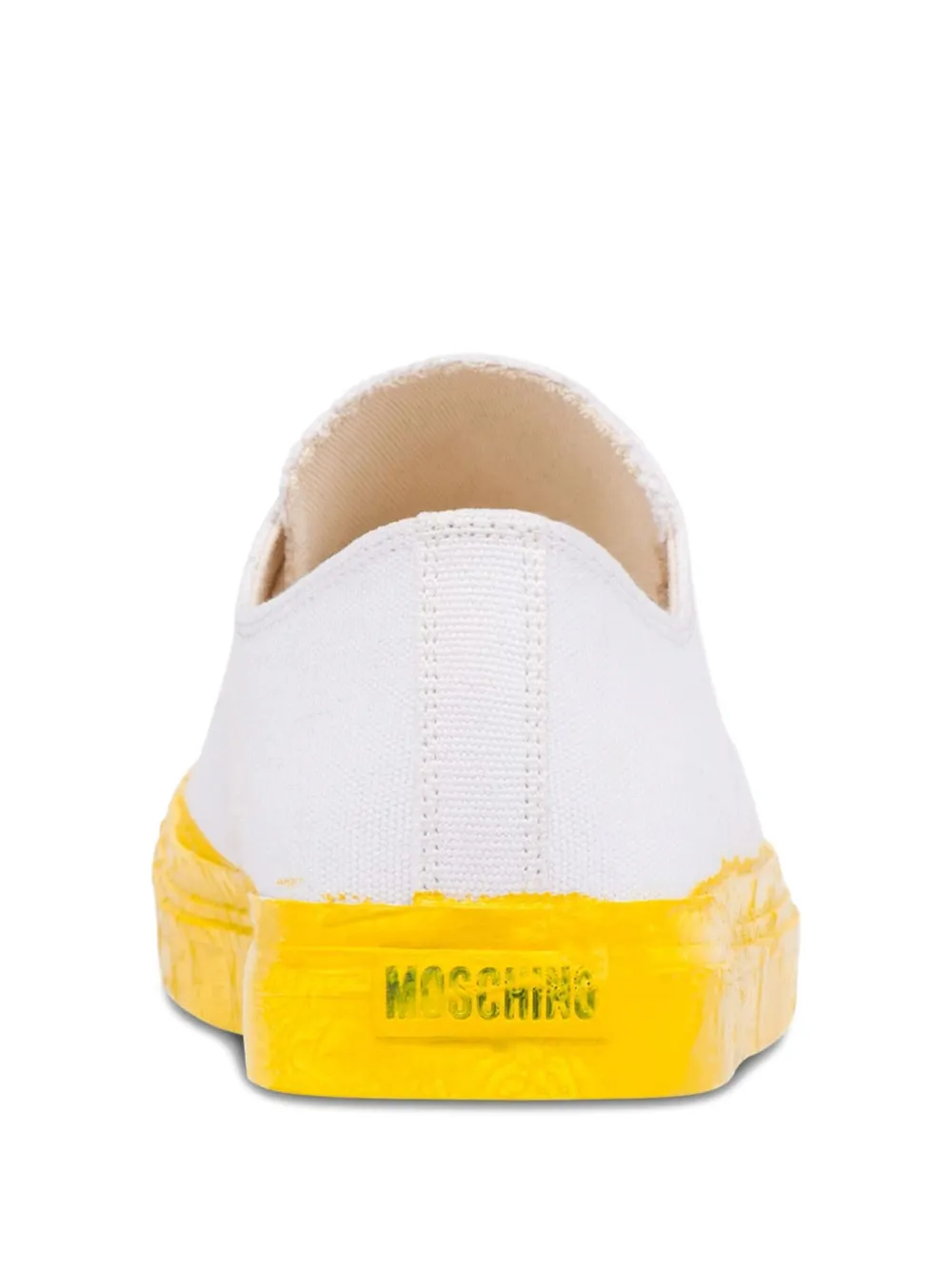 Двухцветные кроссовки на шнуровке Moschino, белый — фото 3