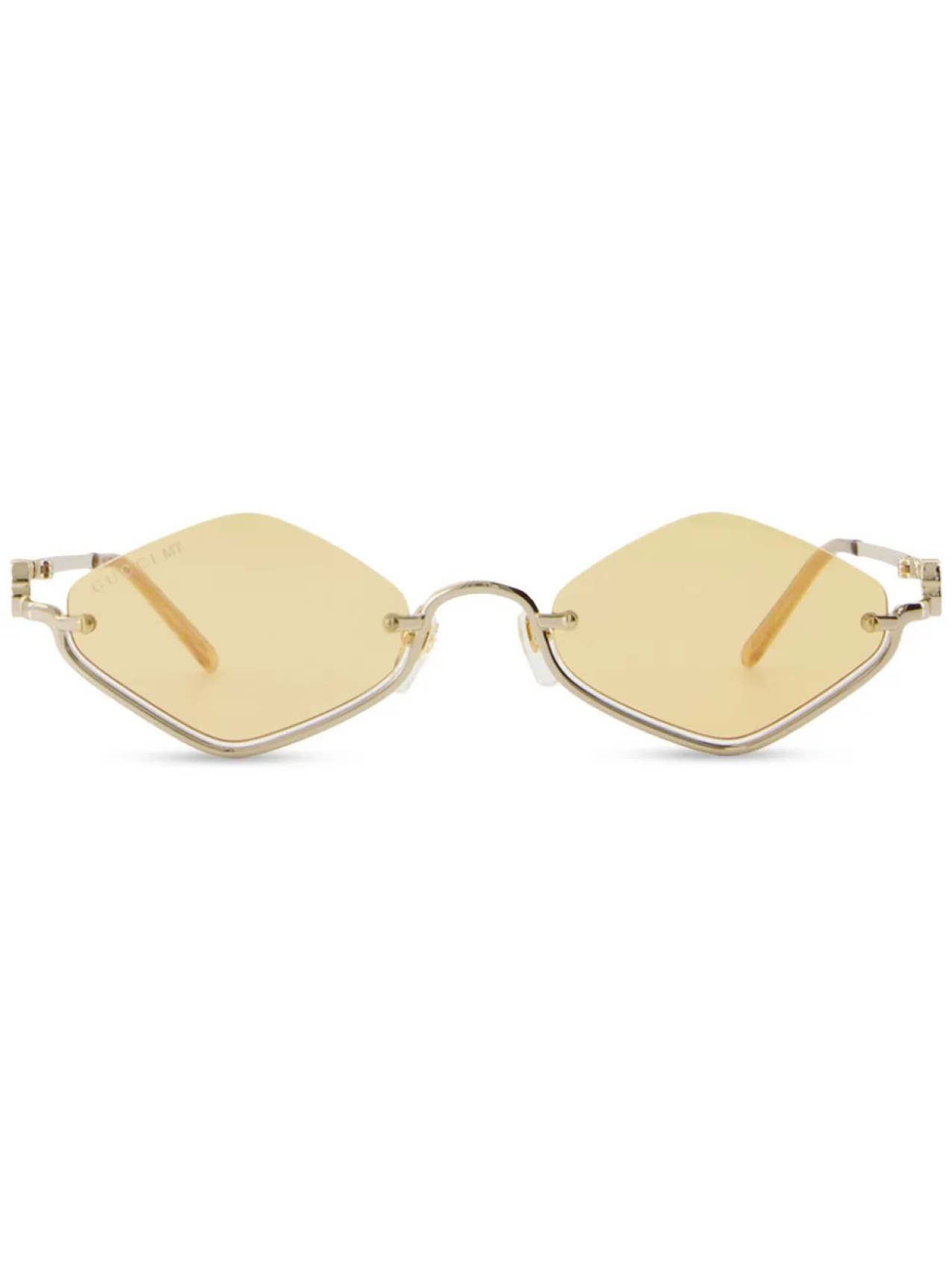 

Gucci Eyewear солнцезащитные очки в геометричной оправе, золотой