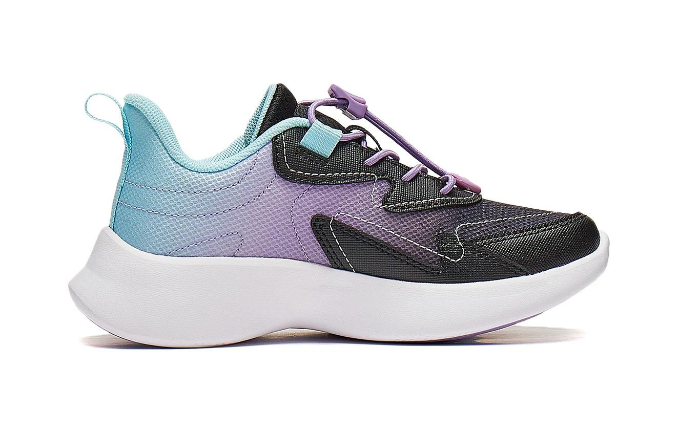 LINING YOUNG Lingyue 3.0 V3 прочные амортизирующие детские повседневные кроссовки Purple Black Blue для детей 3-7 лет — фото 3