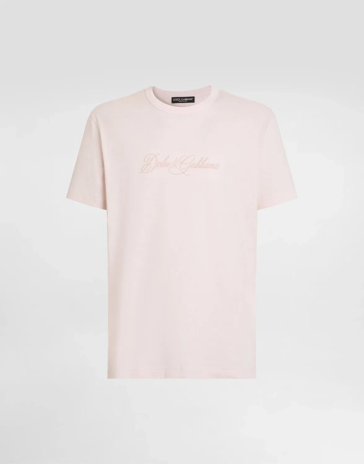 Хлопковая футболка с вышивкой DG Dolce & Gabbana, розовый
