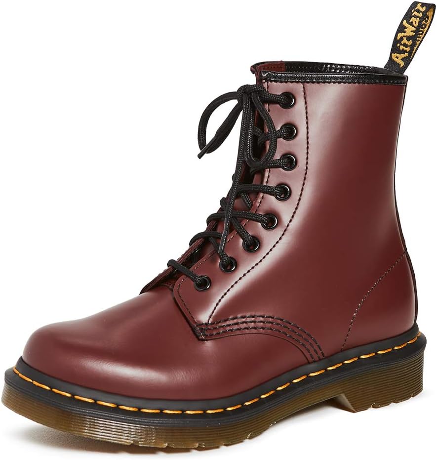 

Ботинки Dr. Martens для женщин Maple с молнией и стальным носком для легкой промышленности, красный