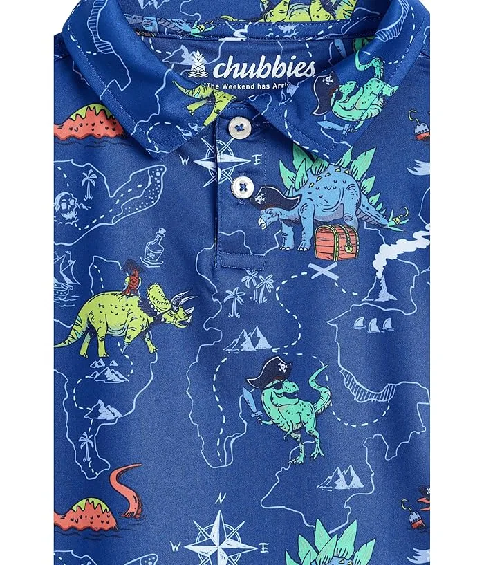 Повседневная футболка с динозавром The Lil Rex Marks The Spot Chubbies Kids, Bright Blue/Pattern Base — фото 3