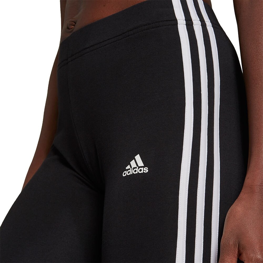 Леггинсы спортивные adidas Sportswear Essentials 3 Stripes Short, черный — фото 3