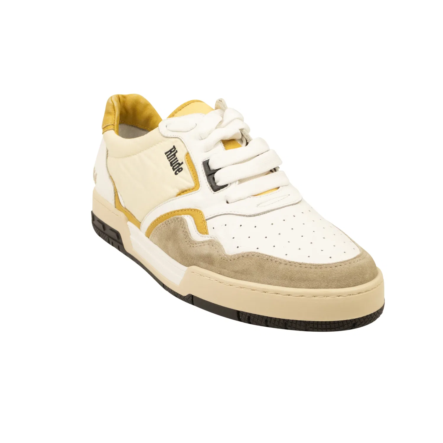 Rhude Белые и горчичные кожаные кроссовки для бега