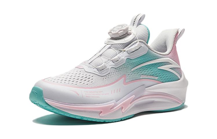 Antakids Surprising Wave Lite Low Top детские беговые кроссовки белый розовый зеленый — фото 3