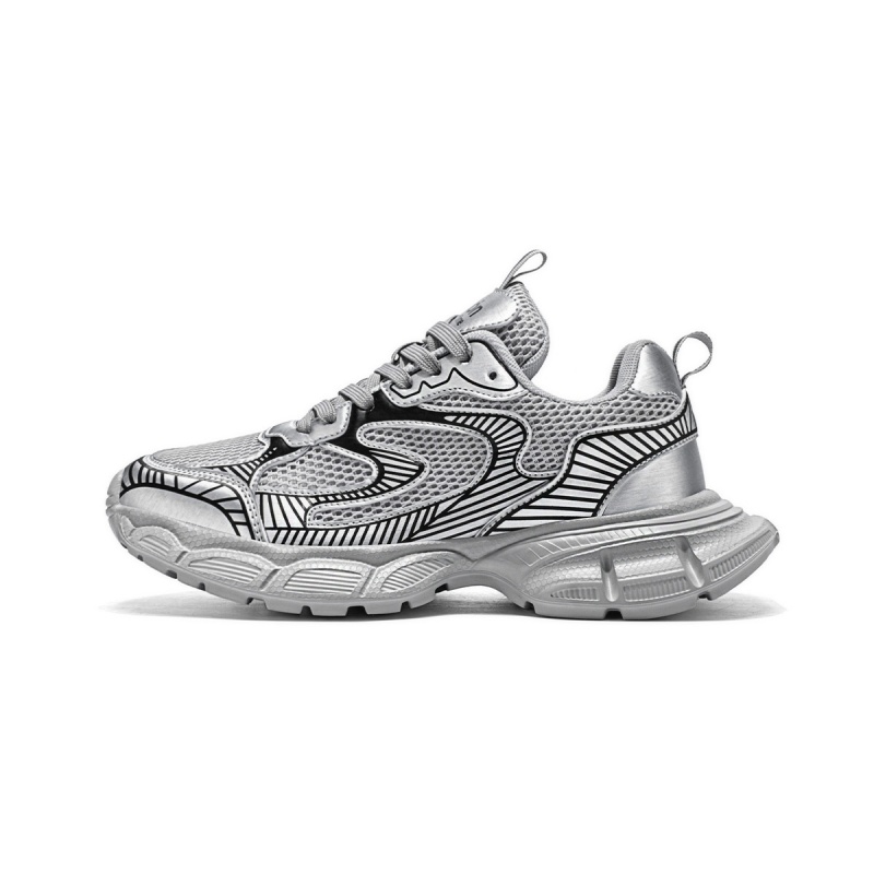 

AGSDON Низкие массивные кроссовки мужские серебристо-серые сетчатые, цвет Silver Gray-Mesh
