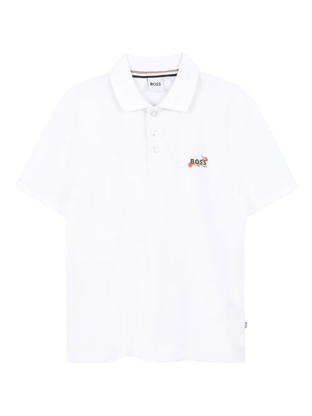 

Рубашка поло с вышитым логотипом BOSS Kidswear, белый