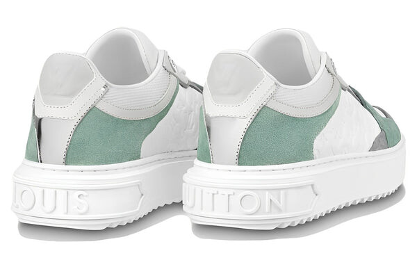 Кроссовки time out sneakers 'white mini monogram with green grey' Louis Vuitton, белый — фото 4