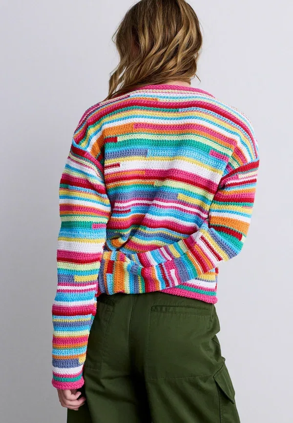 Кардиган Next, pink multi stripe, розовый мульти-полоска — фото 2