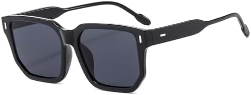 

Солнцезащитные очки в стиле ретро 2026 года, популярные, с широкой оправой, квадратной формой, универсальные, с широкими дужками, для создания индивидуального образа MTZJH, Black