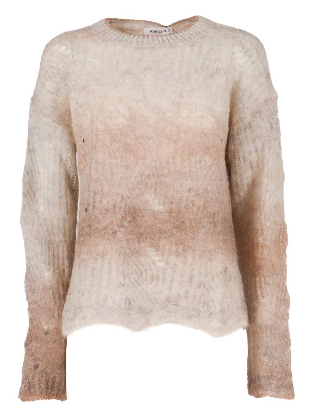 

Свитер с круглым вырезом и эффектом потертости Kangra, нейтральный