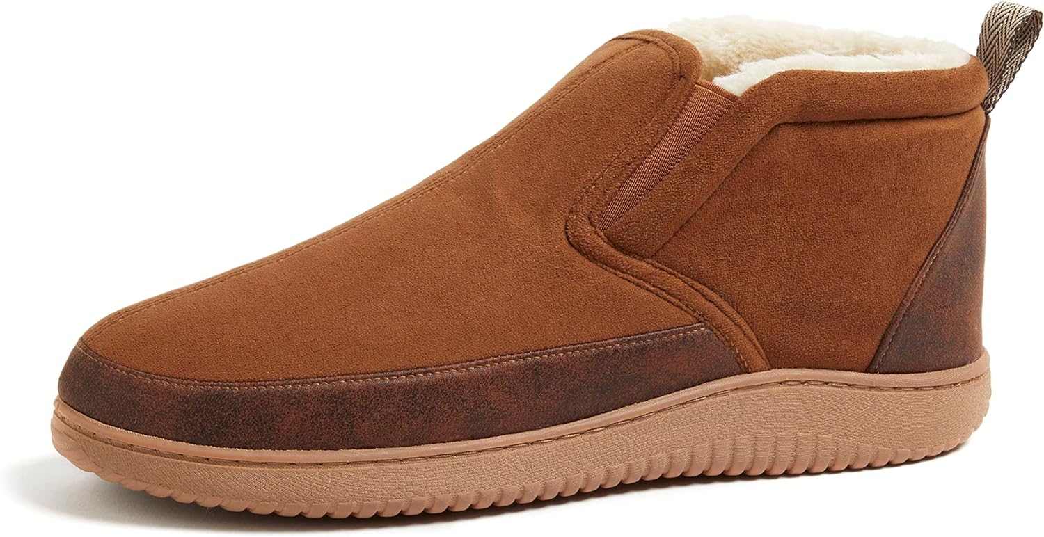 

Мужские ботинки Dearfoams Spencer из микрозамши для дома и улицы с флисовой подкладкой, Chestnut