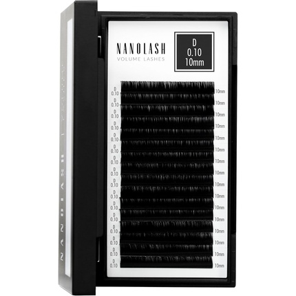 Накладные ресницы Volume Lashes для профессионального наращивания ресниц, объемное наращивание ресниц 10 мм 0,10 D Nanolash
