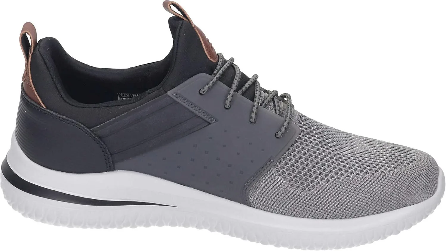 Мужские походные кроссовки Skechers с вязаным верхом и шнуровкой на резинке, черный — фото 4
