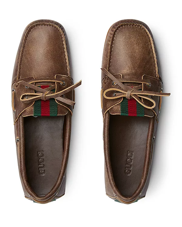 Мужские лоферы-лодочки Gucci, бежевый — фото 2