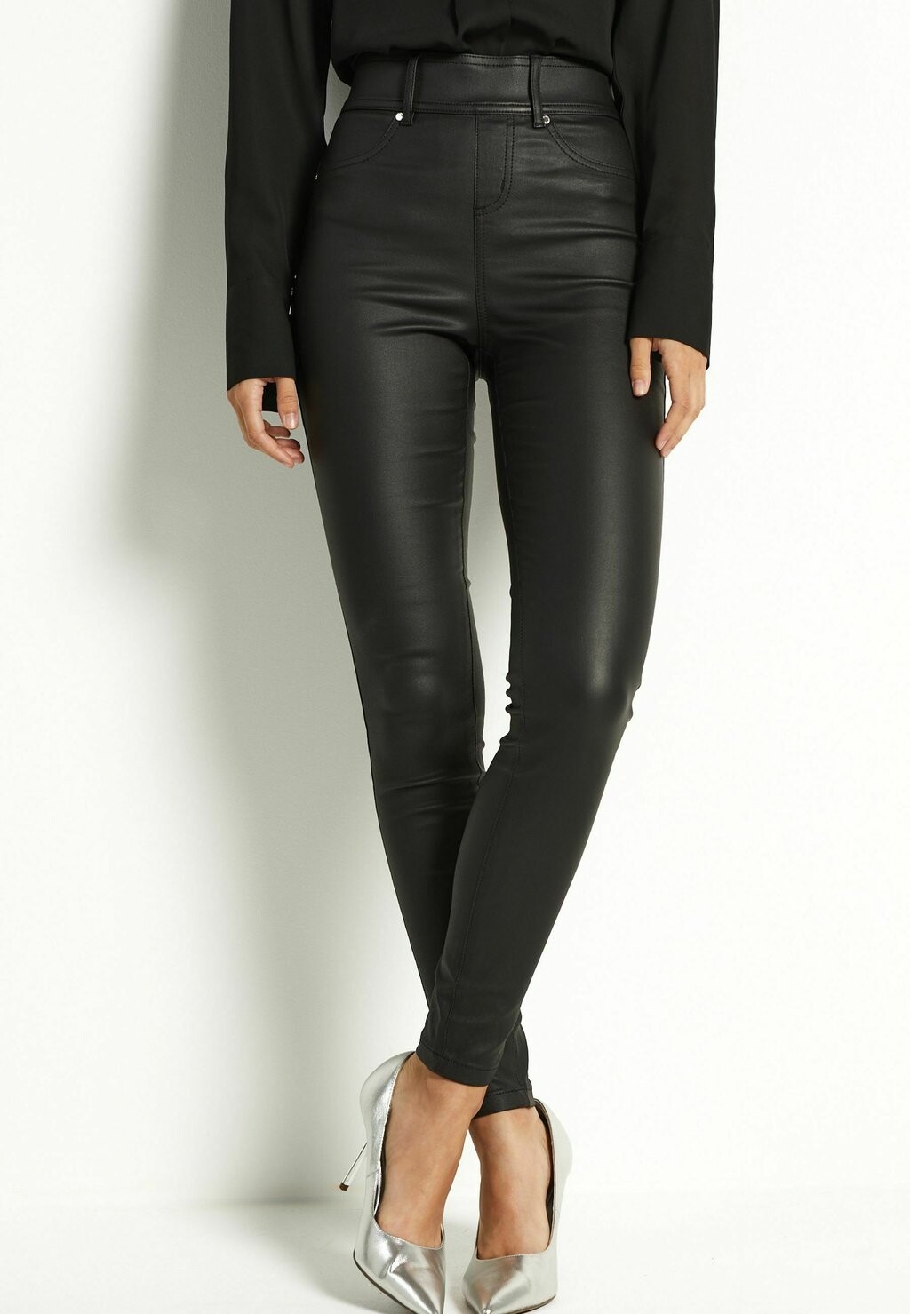 

Брюки Sculpt Pull-On Coated Leggings Next, черный