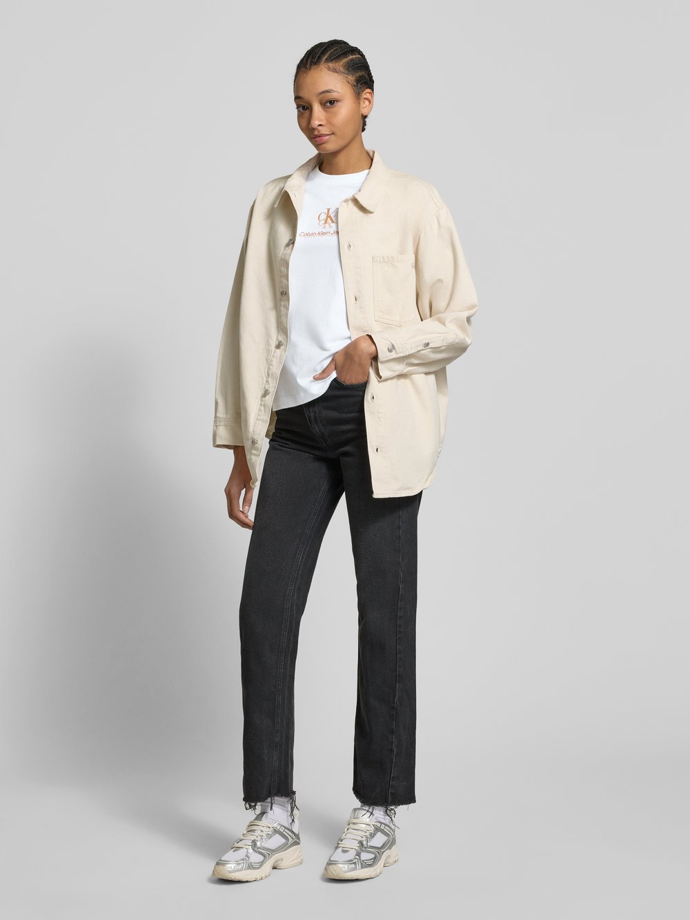 

Футболка с этикеткой, модель «SHADOW GRAPHIC» Calvin Klein Jeans, белый