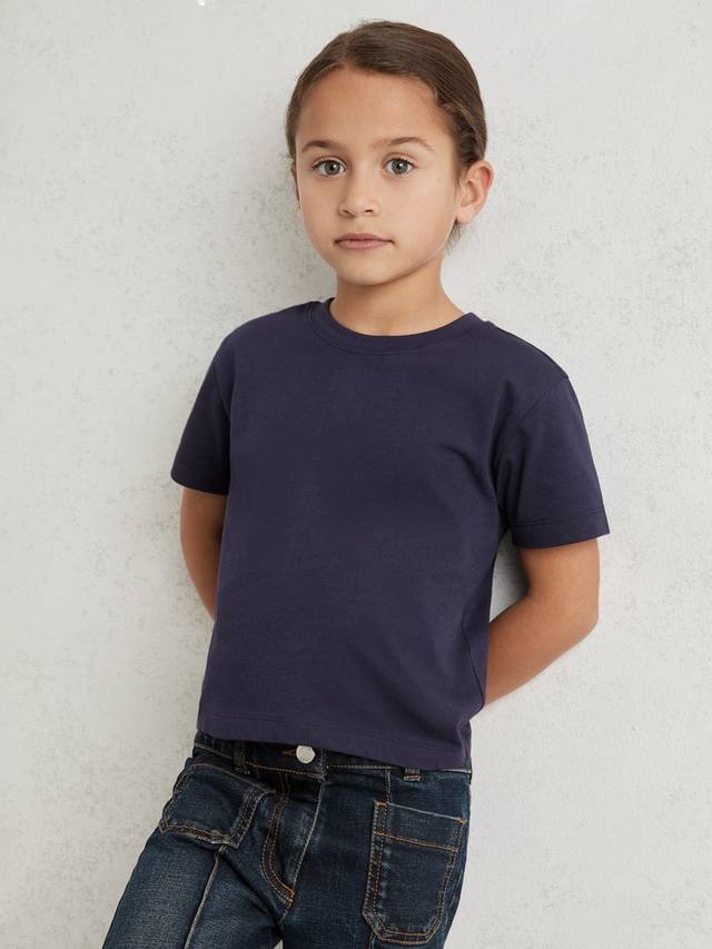 

Детская футболка Belle Cotton с коротким рукавом Reiss, Navy