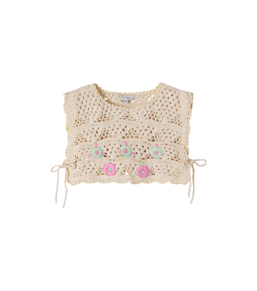 Вязаный хлопковый топ Анаис Bebe Organic, белый