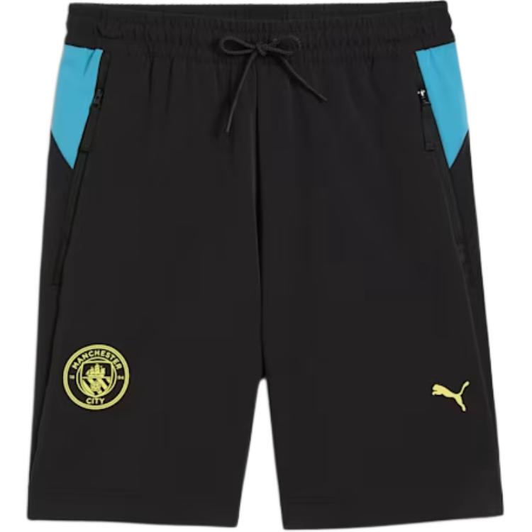 

PUMA Мужские повседневные шорты Manchester City TECH 6', тканые, черные, демонически-синие