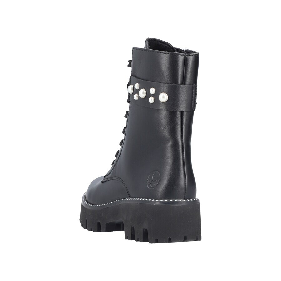 Женские ботинки Rieker Lace-Up высокие с декоративными бусинами, черный — фото 4