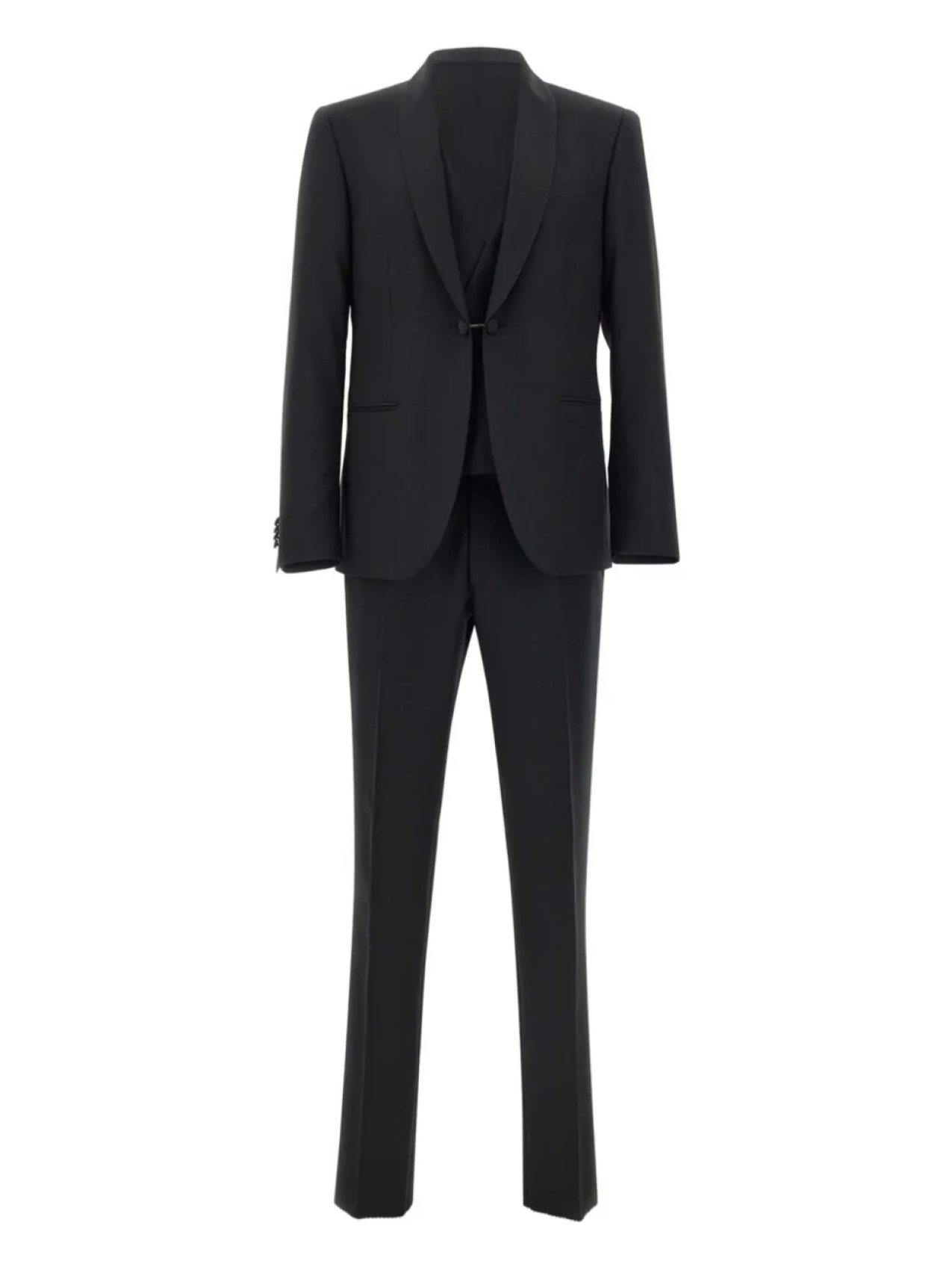 

Костюм-тройка Corneliani с атласной отделкой, черный