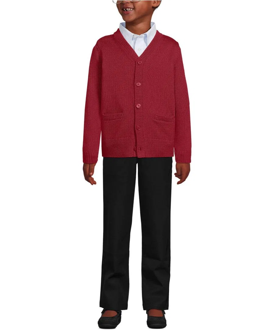 Кардиган Girls Legacy Varsity Lands' End, гранатовый