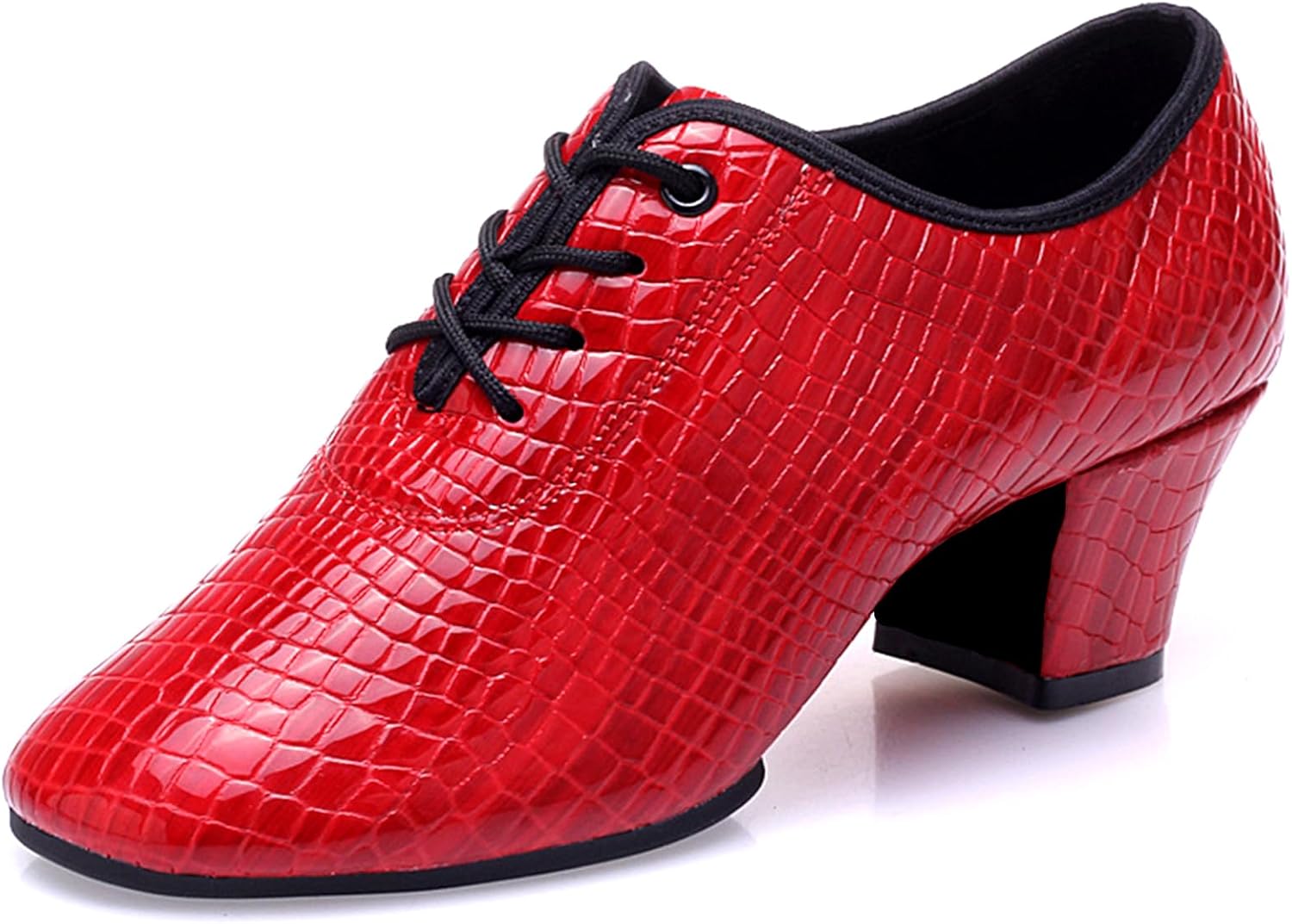 

Женские латинские танцевальные туфли на каблуке 5 см, кожаные для бальными и современными танцами, сальсы, для начинающих, с двумя вариантами подошвы на выбор Hiuzylqx, красный