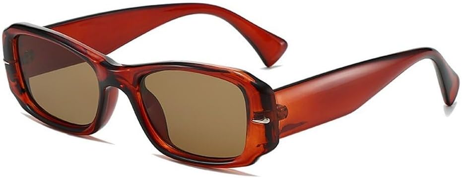 

Популярные модные прямоугольные солнцезащитные очки для женщин в стиле панк с заклепками, градиентные линзы, защита от УФ-излучения UV400, ретро-солнцезащитные очки для мужчин SKFGNX, Red Brown Tea