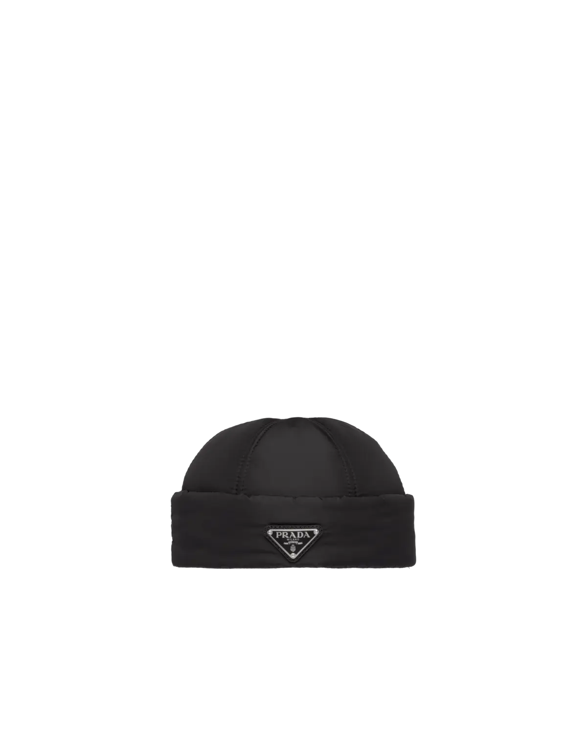 

Шерстяная шапка из переработанного нейлона Prada, черный