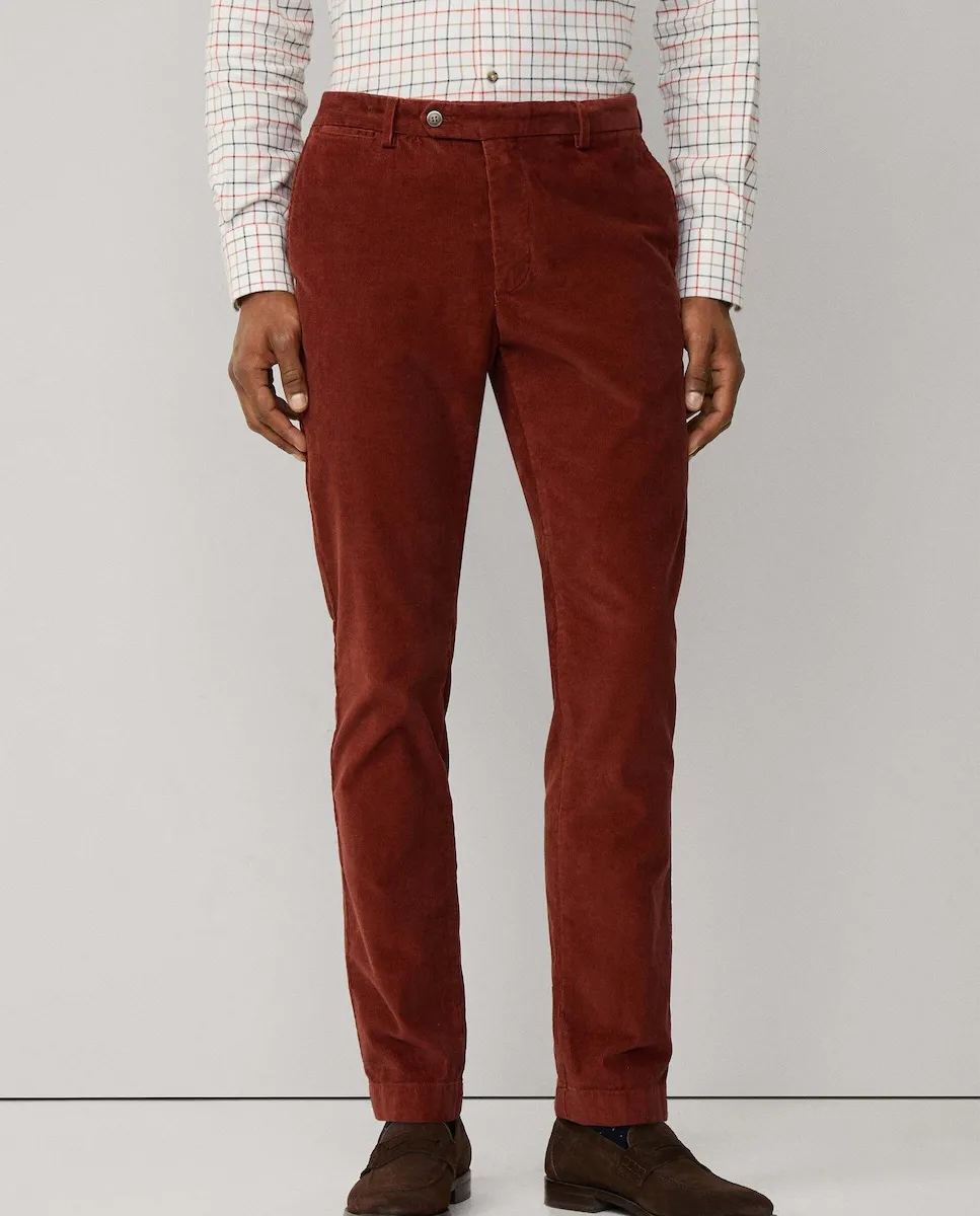 

Китайские брюки чинос Kensington узкого кроя Hackett, коричневый