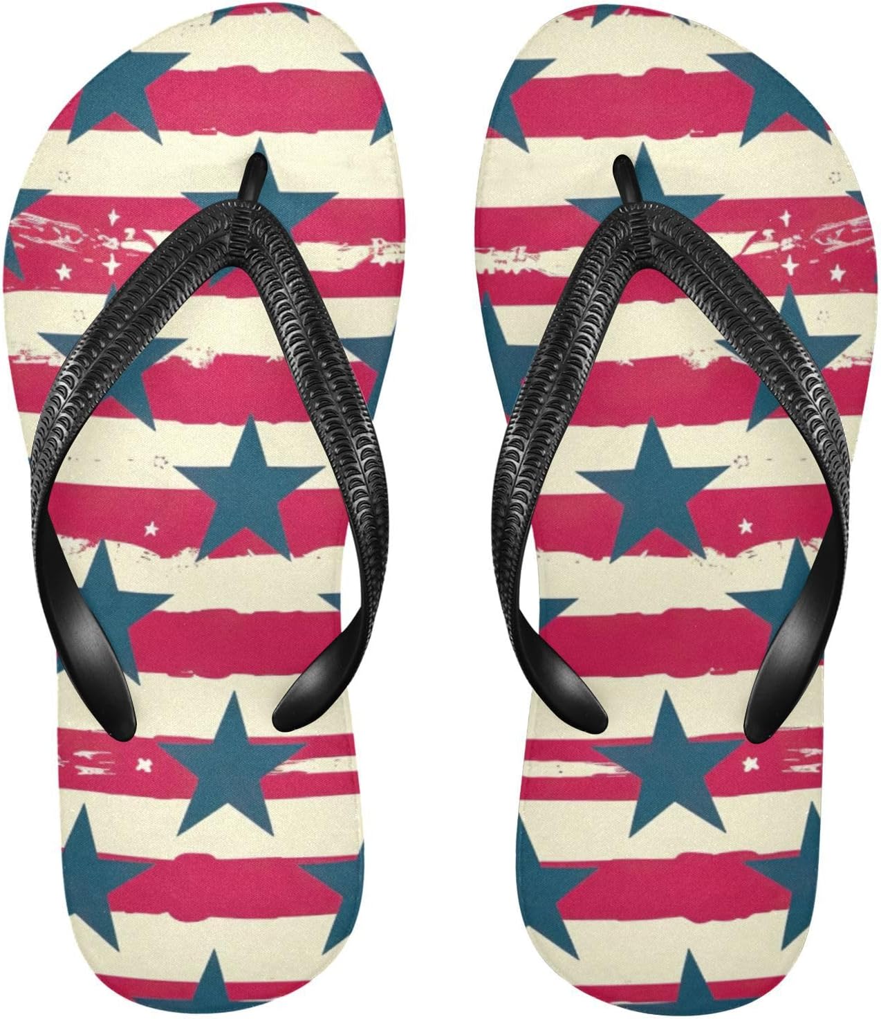 

Женские и мужские летние пляжные шлепанцы Blue Star Stripe, повседневные сандалии для душа Kfbe