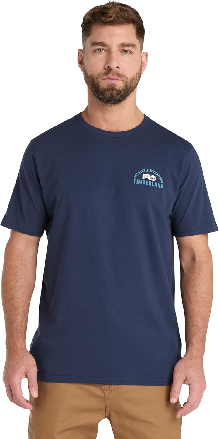 

Timberland PRO мужская аутентичная рабочая футболка с коротким рукавом и принтом, Navy, Синий, Timberland PRO мужская аутентичная рабочая футболка с коротким рукавом и принтом, Navy